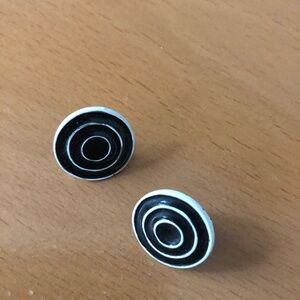 Black & White Enamel Earrings